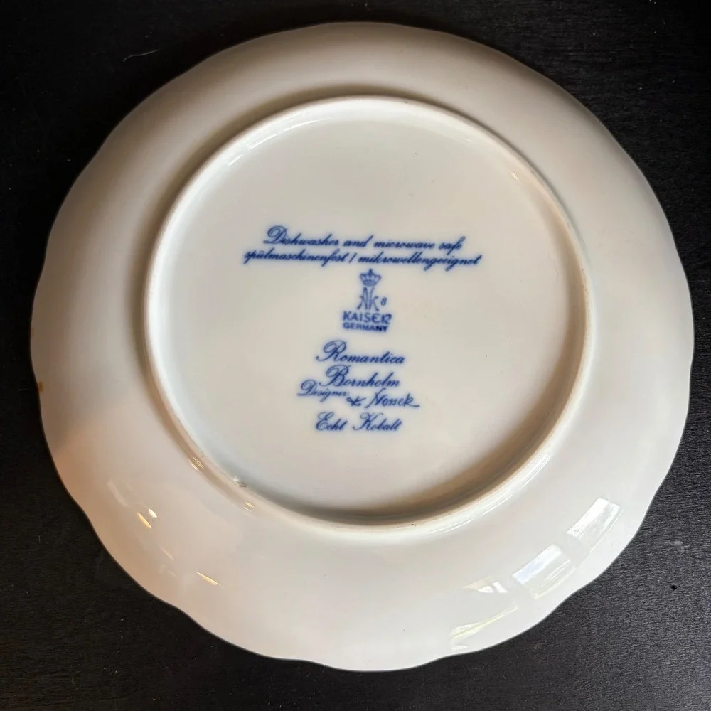 Kaiser Germany Romantica Bornholm Plate K Nossek Echt Kobalt Blue Floral 7.5